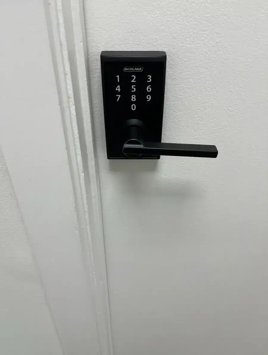 New Home Rekey in El Dorado AR: What to Change Before Your First Night 4 Schlage keypad lever lock still running on the code the previous homeowner set