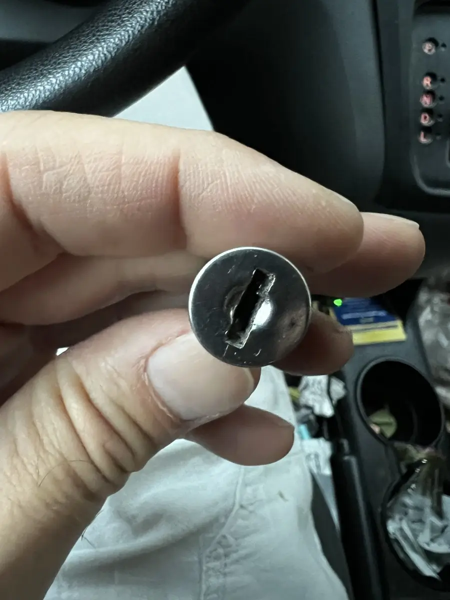 Ignition Cylinder Problems in Pine Bluff AR: Why Your Key Will Not Turn 2 Worn ignition cylinder keyway showing years of key wear at a Pine Bluff service call