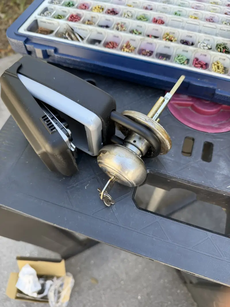 Had a Break-In? Emergency Rekey Service in Helena-West Helena 1 Pinning kit used to rekey home locks, with pins sorted by size for each cylinder.